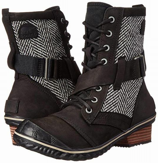 SOREL NIB! SLIMBOOT LACE BLACK/GRAY CASUAL BOOT SIZE 8.5