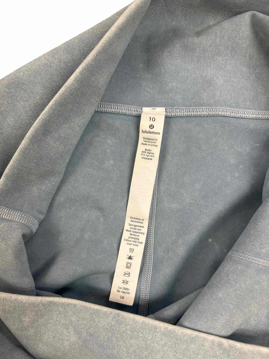 LULULEMON WASHED HIGH RISE LEGGING SIZE: 10