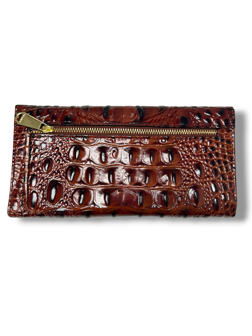 BRAHMIN CORDELIA CROC EMBOSSED WALLET IN PECAN MELBOURNE