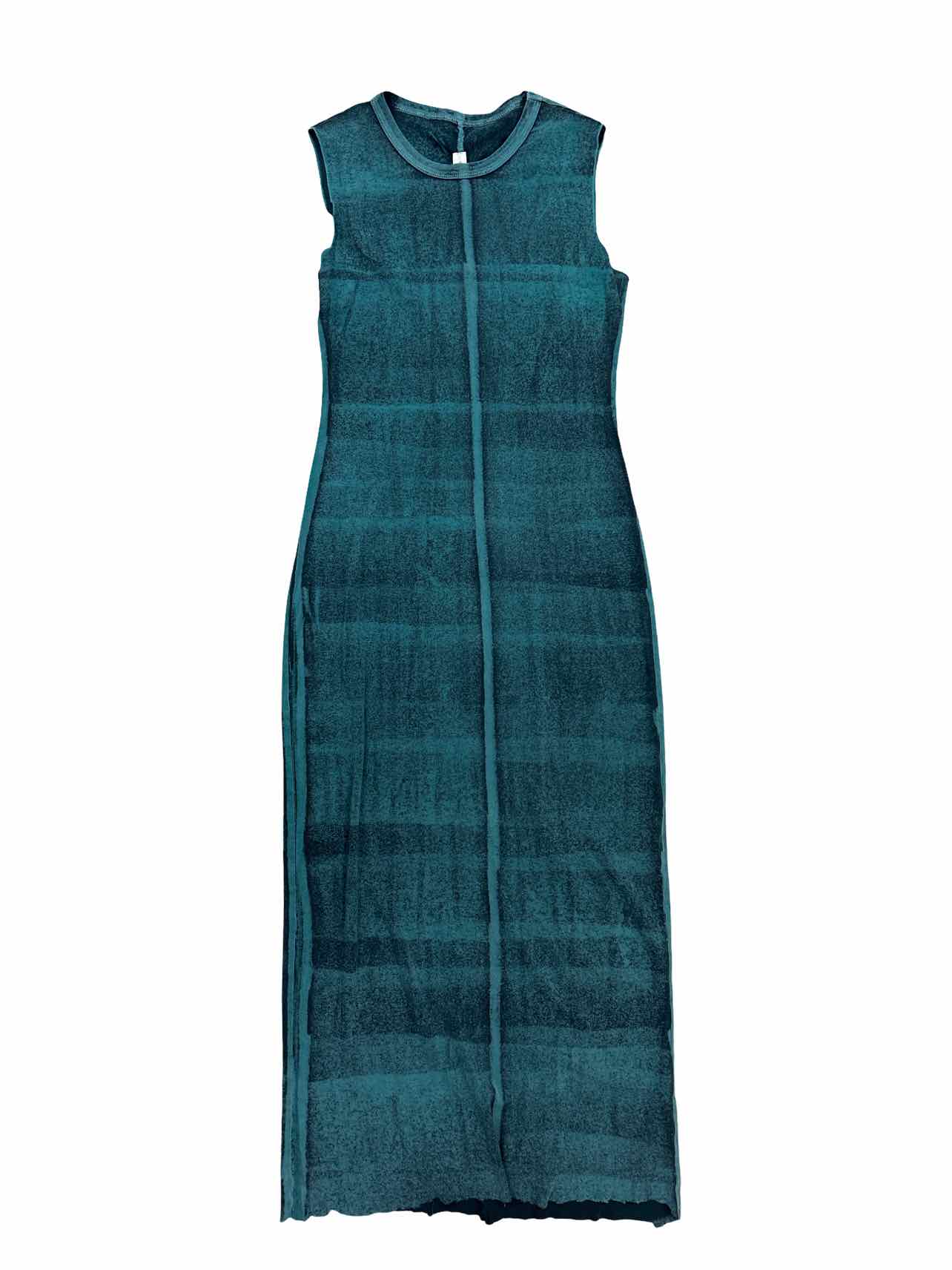 RAQUEL ALLEGRA TANK COLUMN DRESS BLACK/MOSS PAINT SIZE: 0