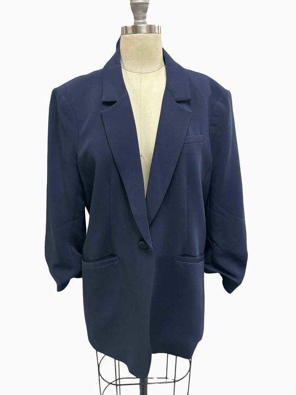 CINQ KHLOE SINGLE-BREASTED RUCHED SLEEVES SIZE: 14