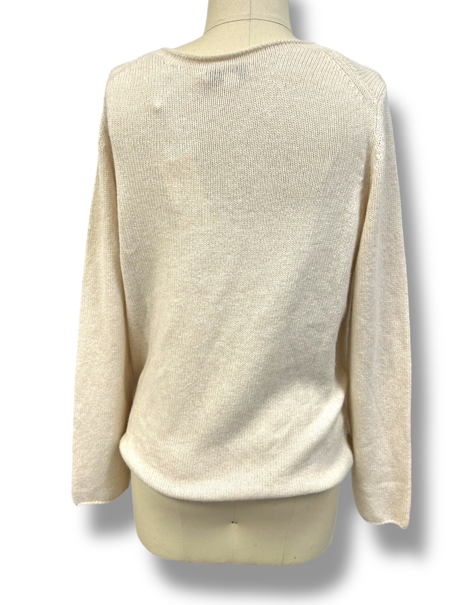 VINCE NWT WOOL/CASHMERE CREW NECK PULLOVER ECRU SIZE MEDIUM