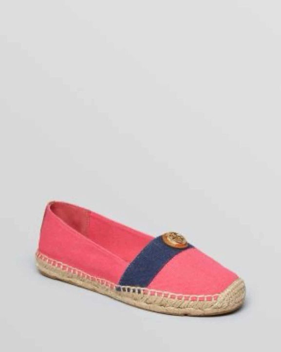 TORY BURCH CANVAS ESPADRILLES SIZE: 8