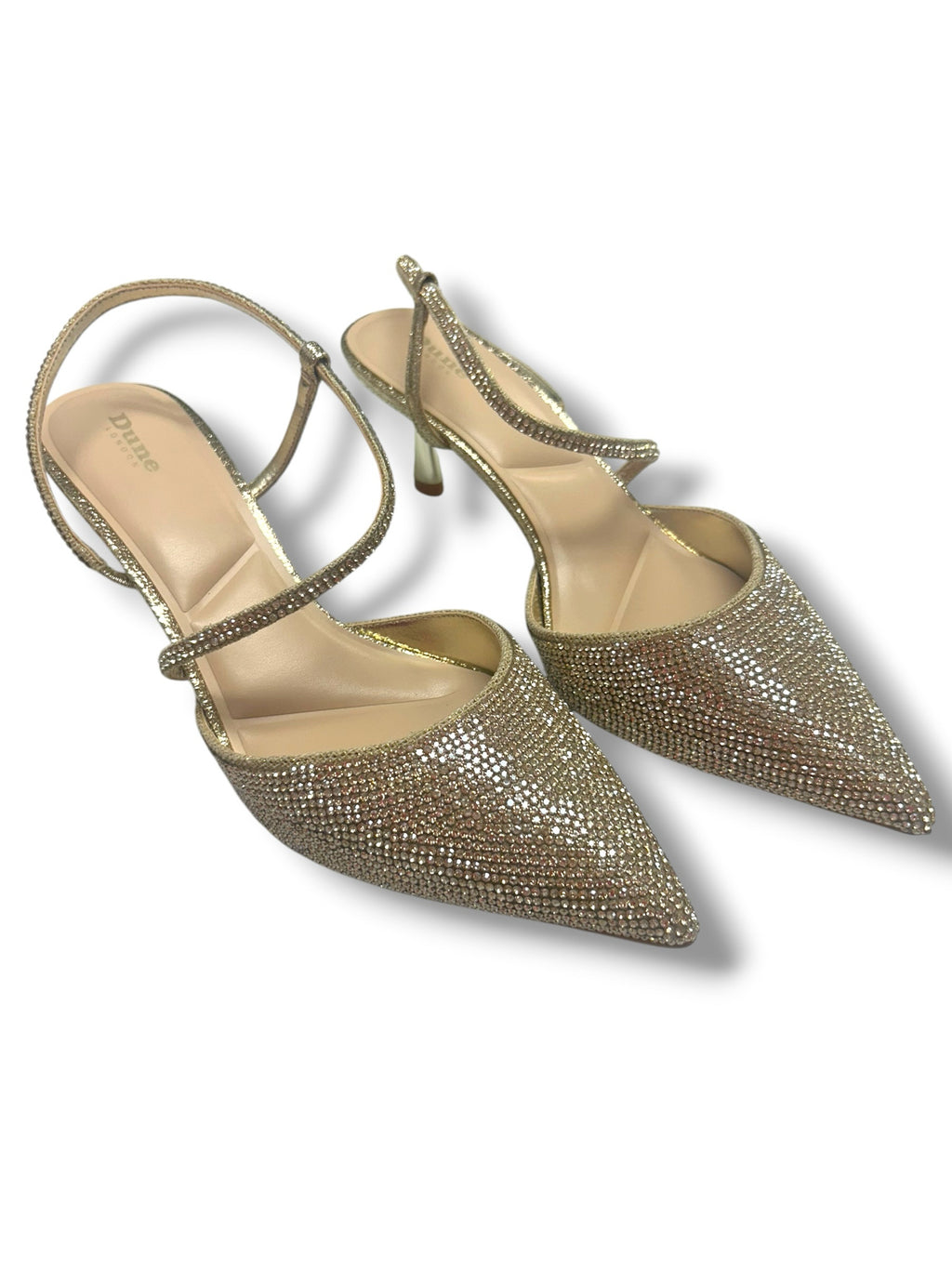 NEW IN BOX DUNE LONDON COMPETITIVE KITTEN HEEL GOLD PUMPS SIZE 11