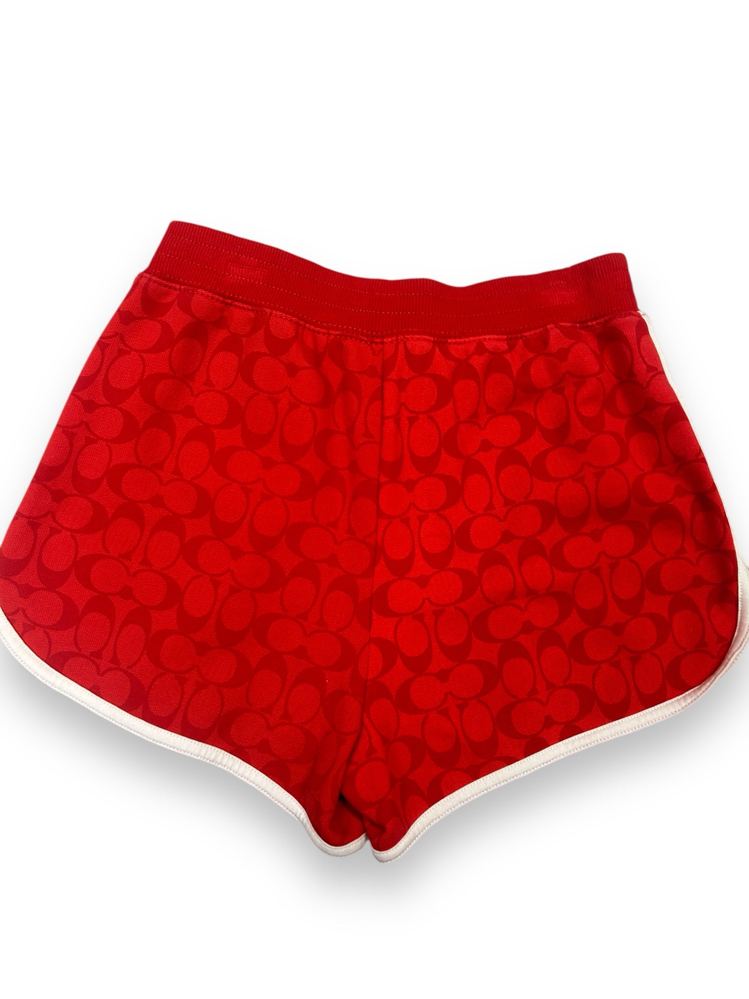 COACH RETRO LOGO RED TRACK SHORTS SIZE XS