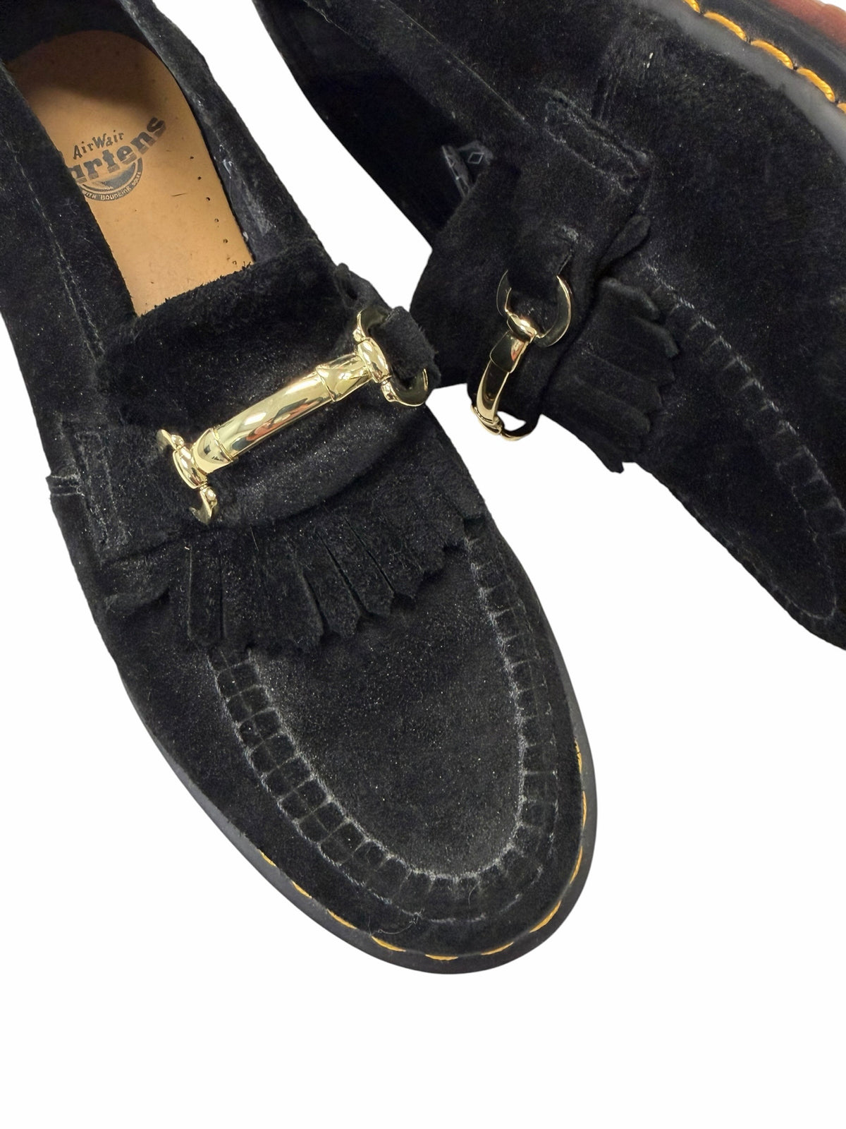 DR MARTENS ADRIAN SNAFFLE SUEDE LEATHER KILTIE BLACK LOAFERS WOMENS SIZE 10