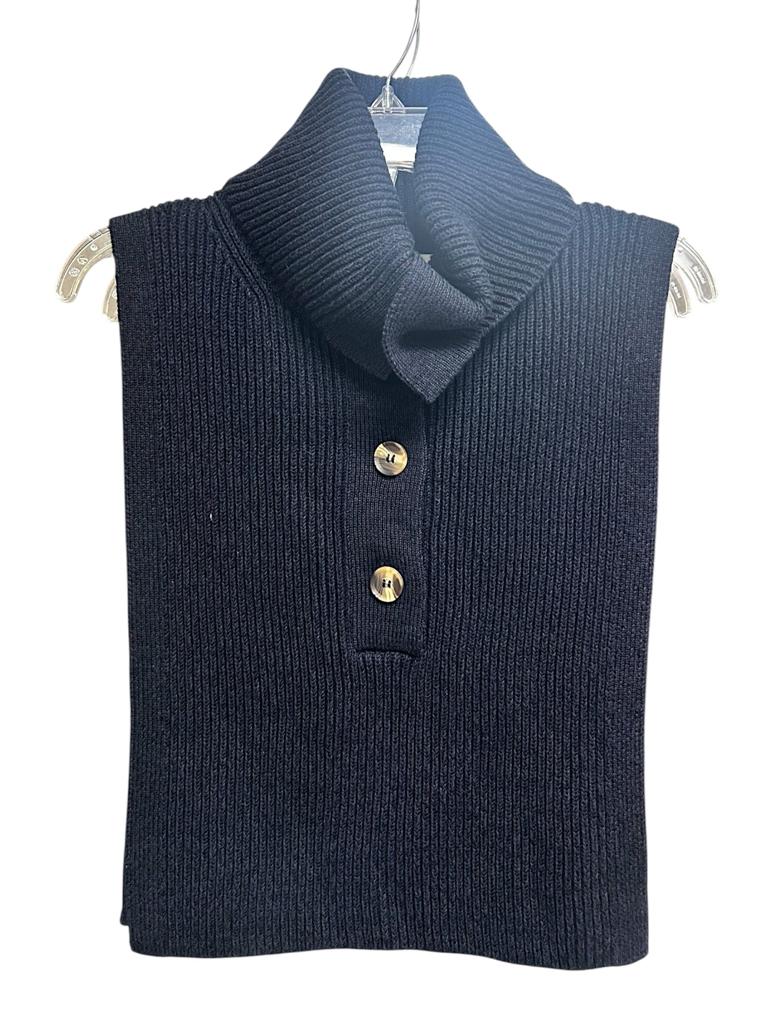 COS NAVY WOOL BLEND KNIT BUTTON DOWN BIB VEST ONE SIZE