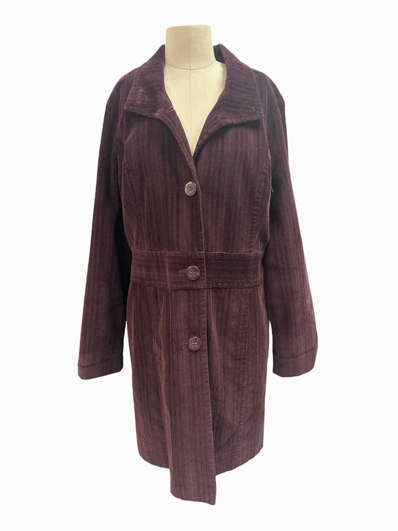 JJILL  CORDUROY BUTTON-DOWN CAR COAT SIZE: M