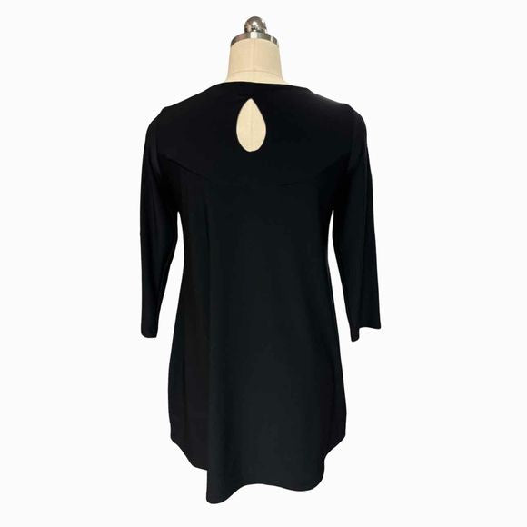 SYMPLI GO TO TUNIC RAIN DROP BLACK CUT OUT SIZE 6