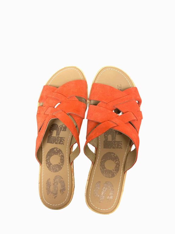 SOREL NIB!ELLA SLIDE IN ZING CORAL 10