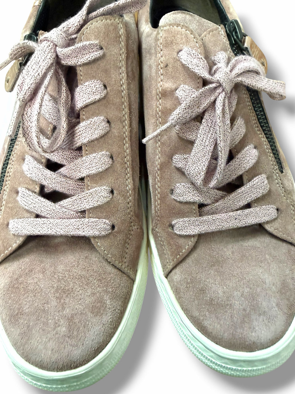 PAUL GREEN TOBY  PINK NUBUCK LEATHER SUEDE SIDE ZIP SNEAKERS SIZE US 8.5