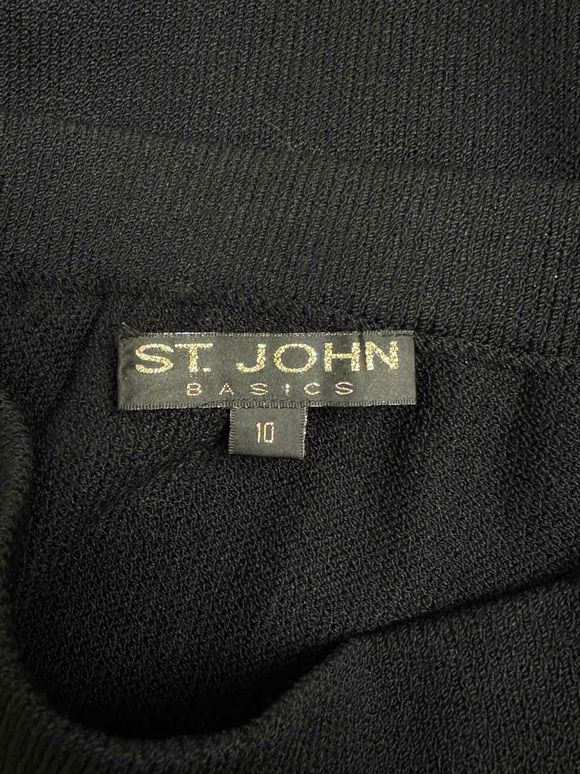 ST JOHN SANTANA KNIT PENCIL BLACK SKIRT SIZE 10