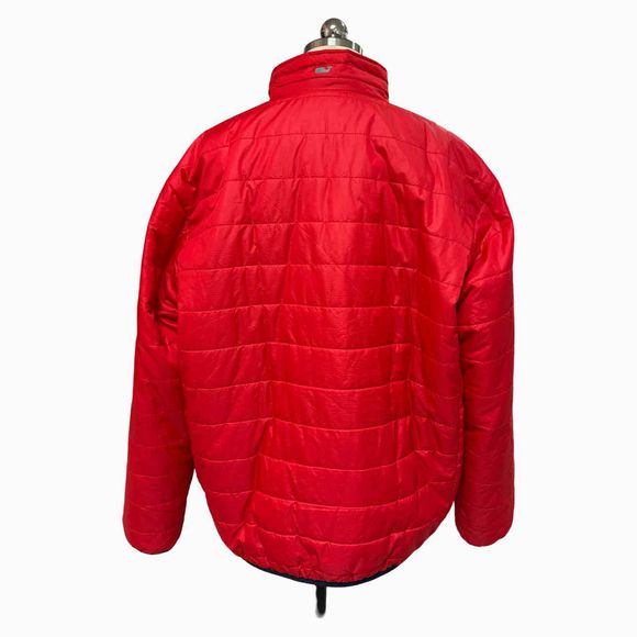 VINEYARD VINES RED QUILTED FULL ZIP RED JACKET SIZE L