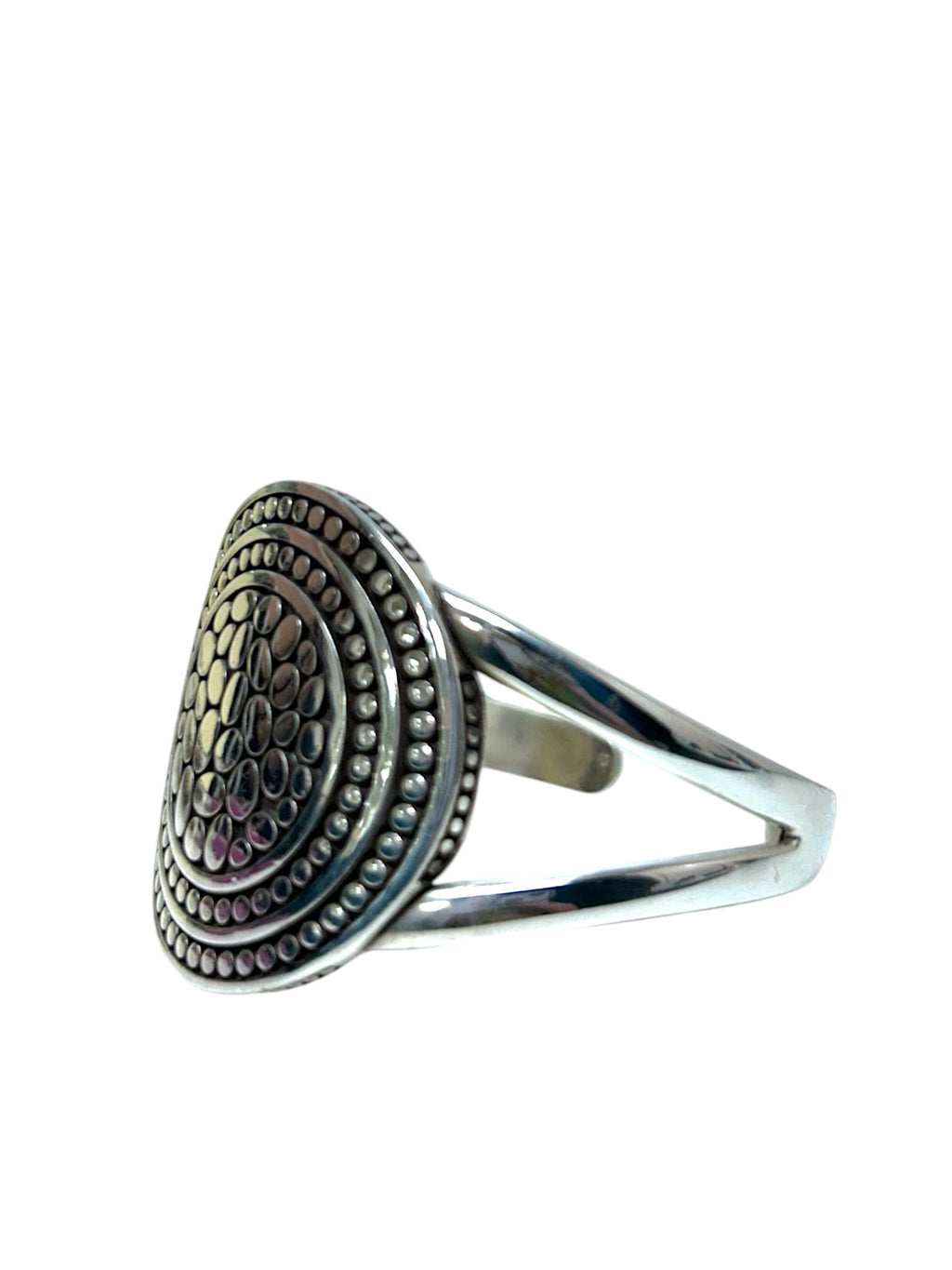 BRIGHTON PEBBLE DOT CUFF BRACELET SILVER PLATED