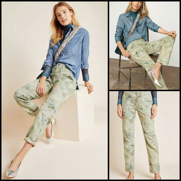 ANTHROPOLOGIE THE WANDERER TYE DYE PANT SIZE: 25