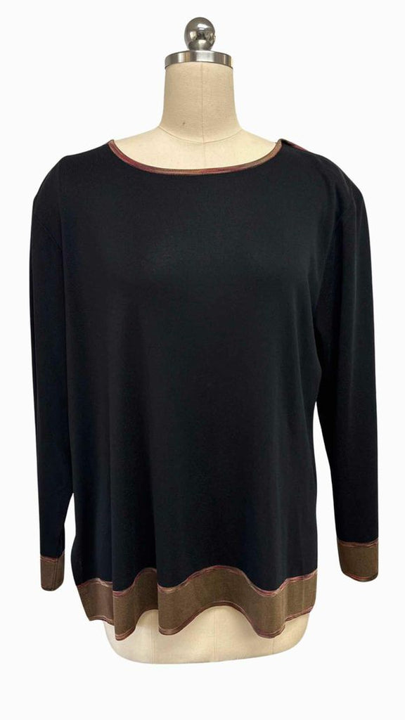 MISOOK SPLIT HEM TUNIC BLACK TOP SIZE XL