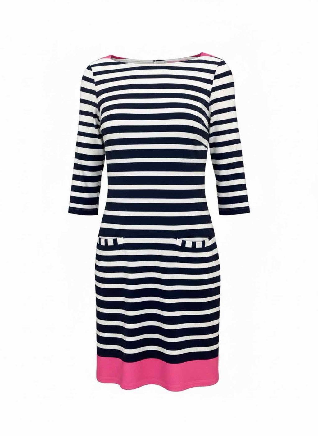 LILLY PULITZER NWT STRIPE IRINA NEON PINK TRIM DRESS SIZE: L