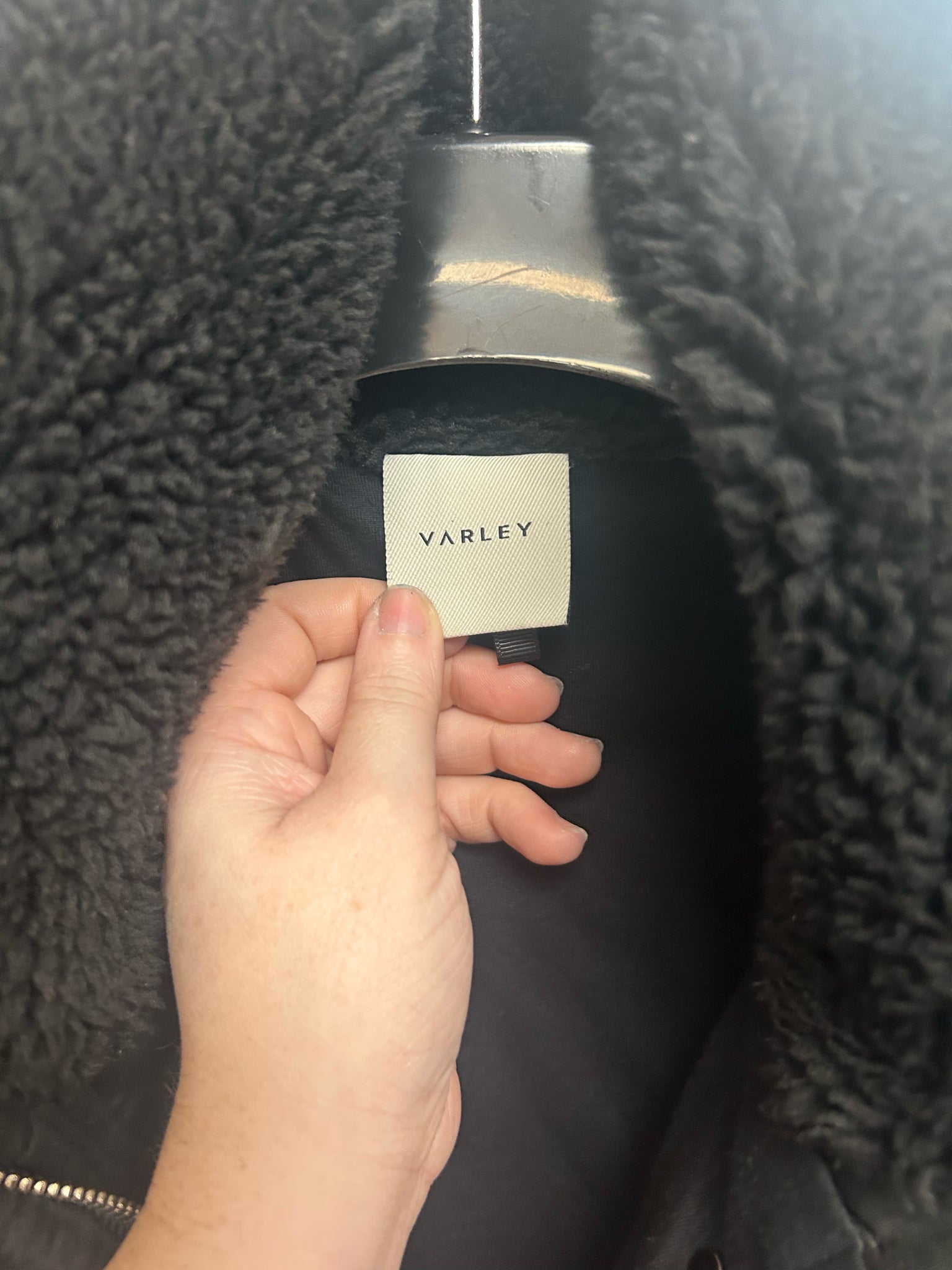 ANTHROPOLOGIE VARLEY LOGAN BLACK SHERPA LONG COAT SIZE XS