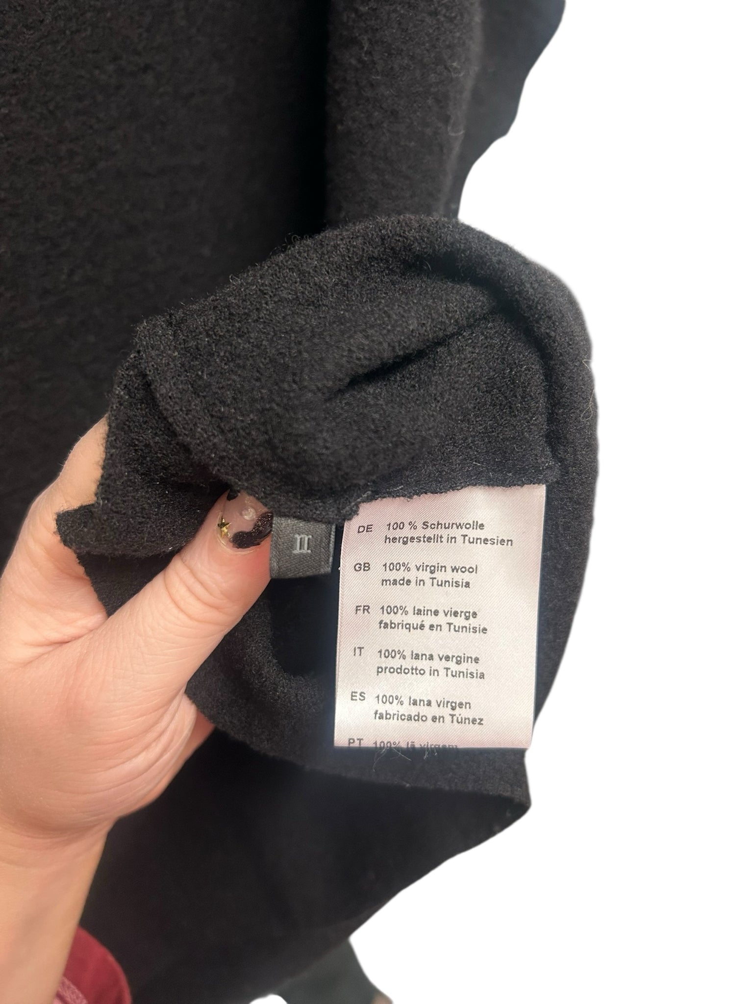 ELEMENTE CLEMENTE ECO WOOL BLACK LAGENLOOK BOXY COLLAR TOP SIZE LARGE - WEARHOUSE  CONSIGNMENT