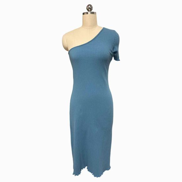 RAILS RANIA ONE SHOULDER BLUE DRESS SIZE S