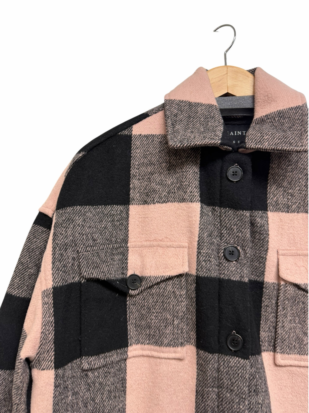 ALL SAINTS LUELLA PINK PLAID CHECK BOXY FIT JACKET SIZE 6