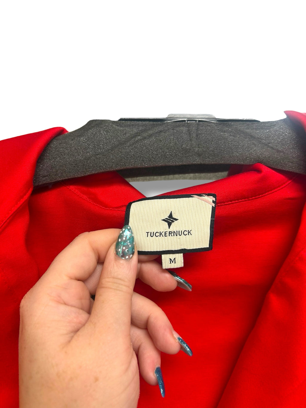 TUCKERNUCK WILLOW SPLIT COLLAR RED 3/4 SLEEVE TUNIC SIZE MEDIUM