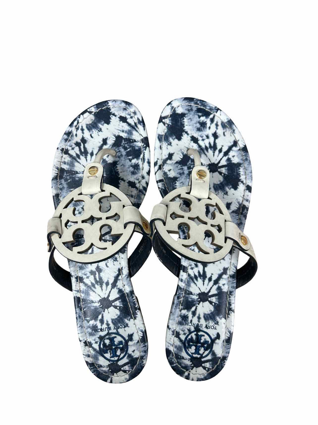 TORY BURCH LEATHER TYE-DYE MILLER SANDAL SIZE: 8.5