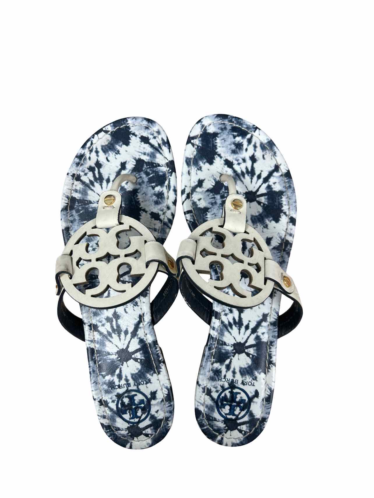 TORY BURCH LEATHER TYE-DYE MILLER SANDAL SIZE: 8.5
