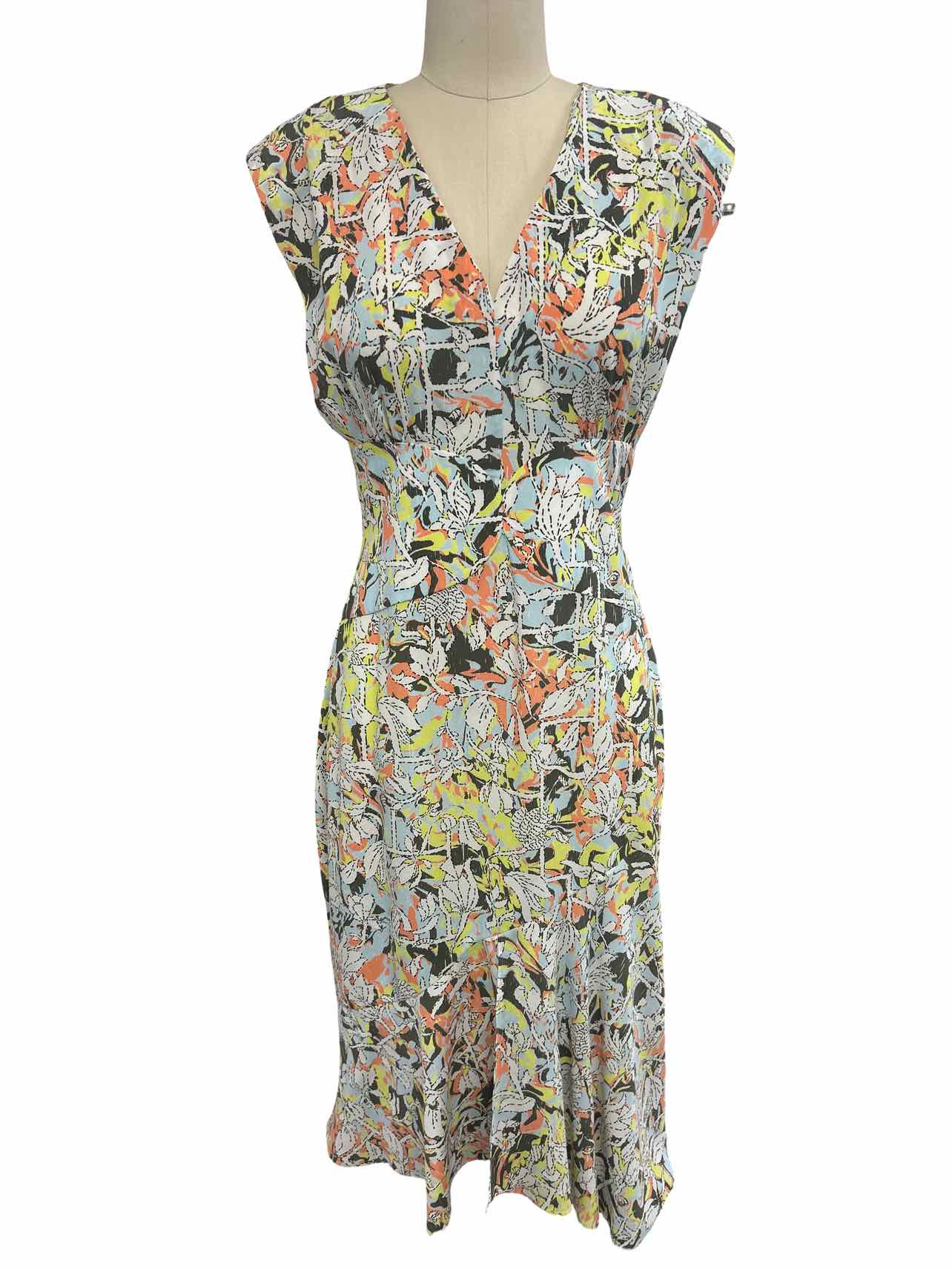 EQUIPMENT NWT NICOLETTE SILK DREAM BLUE MULTI DRESS SIZE: 4
