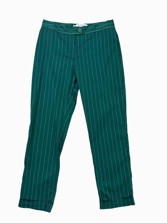 COTELAC PINSTRIPE CUFFED TROUSER SIZE: 0