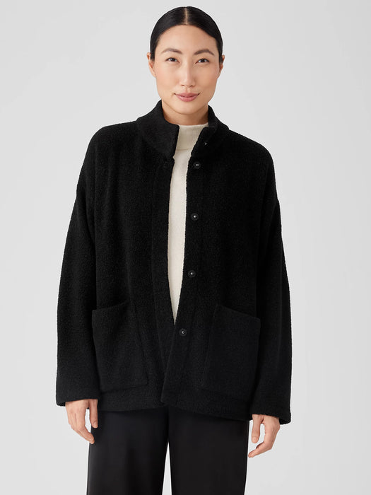 EILEEN FISHER WOOL BLEND TEDDY BOUCLE SWEATER COAT SIZE XS