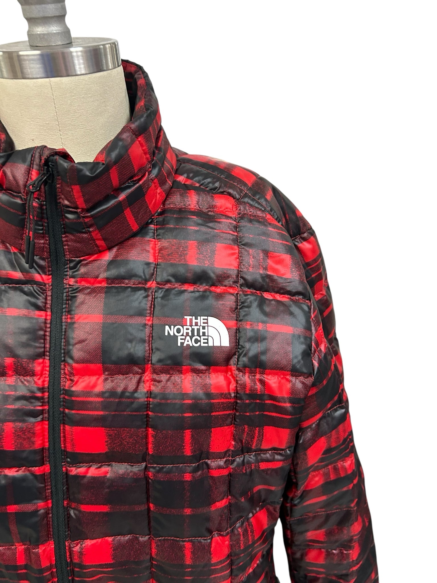 NORTH FACE MEN'S THERMOBALL ECO JACKET HOLIDAY PLAID SIZE MEDIUM