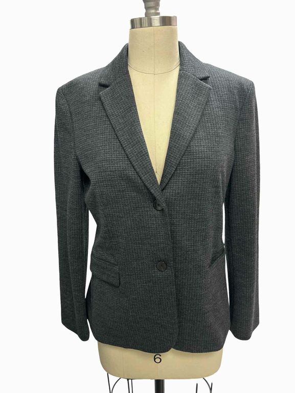 THEORY  CLASSIC SHRUNKEN HOUNDSTOOTH JERSEY BLAZER SIZE: 8