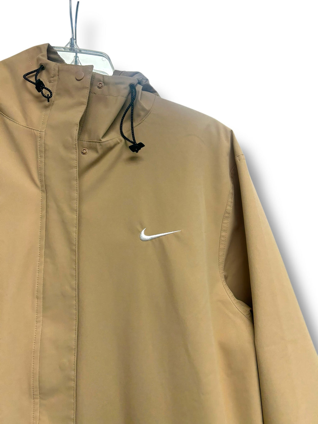 NIKE ESSENTIAL OVERSIZED STORM-FIT PARKA JACKET W/HOOD TAN SIZE LARGE
