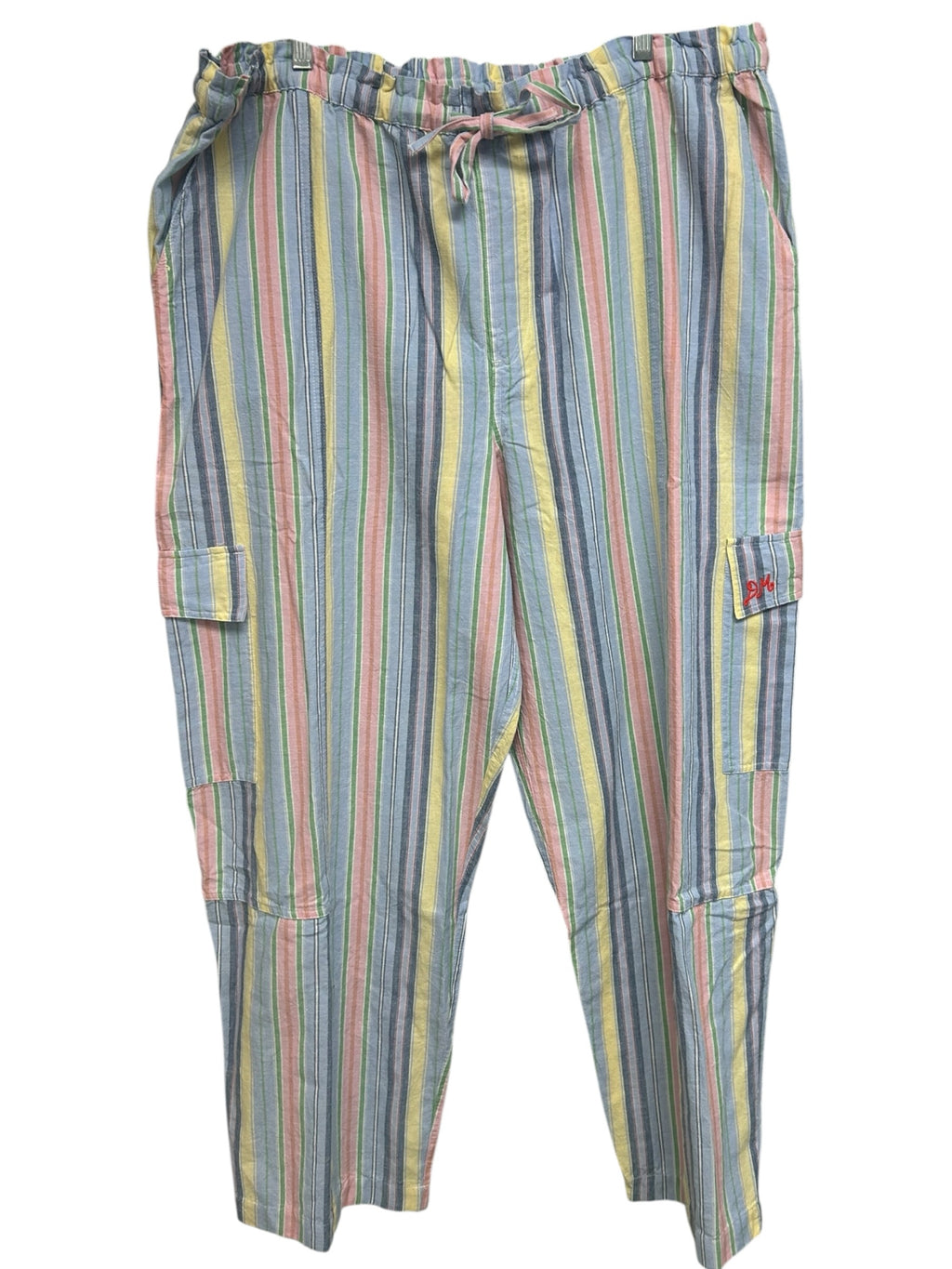 NWT DAMSON MADDER HOPE COTTON CARGO WIDE LEG STRIPED PANTS UK 20 US 16 - WEARHOUSE  CONSIGNMENT