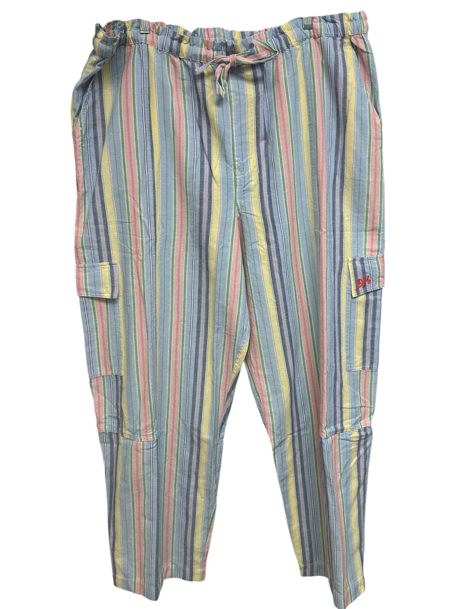 NWT DAMSON MADDER HOPE COTTON CARGO WIDE LEG STRIPED PANTS UK 20 US 16 - WEARHOUSE  CONSIGNMENT