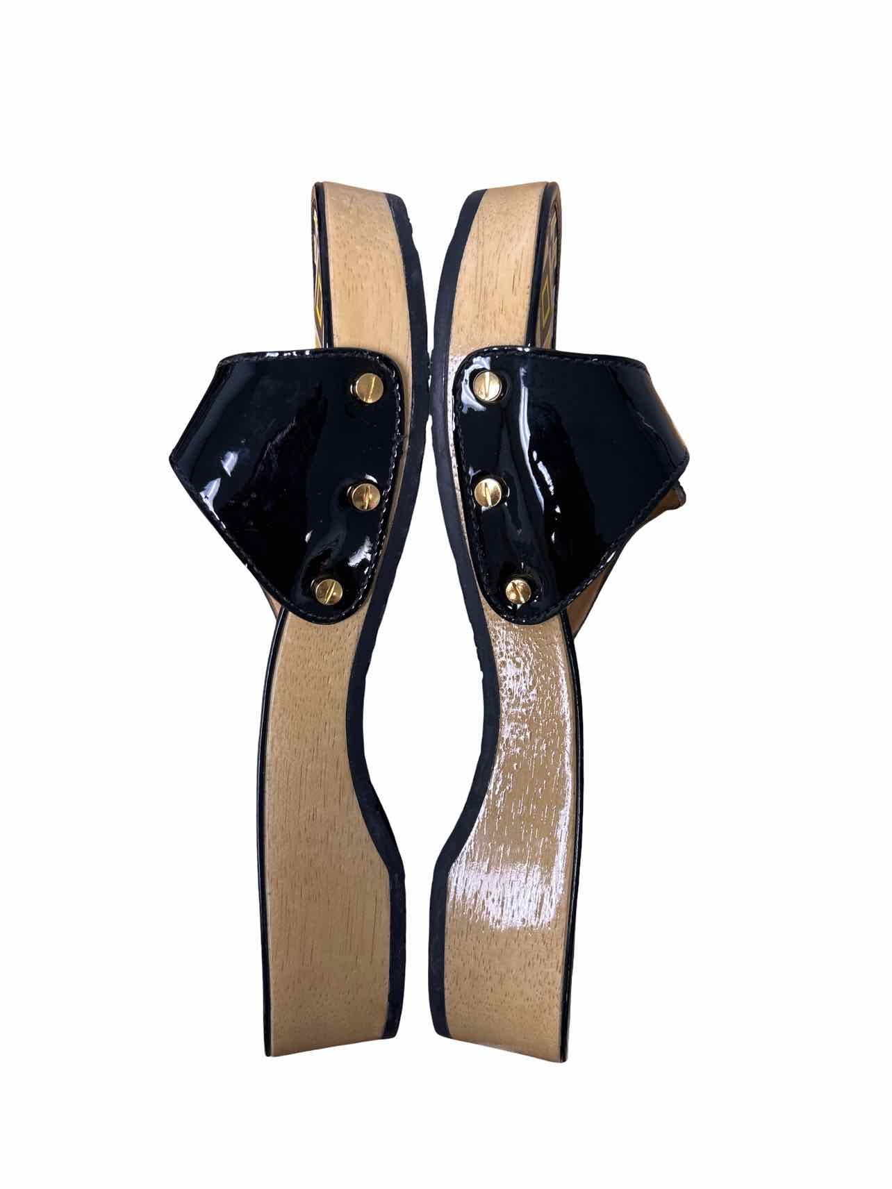 TORY BURCH DIXON WOOD CLOG PATENT LEATHER SIZE: 11