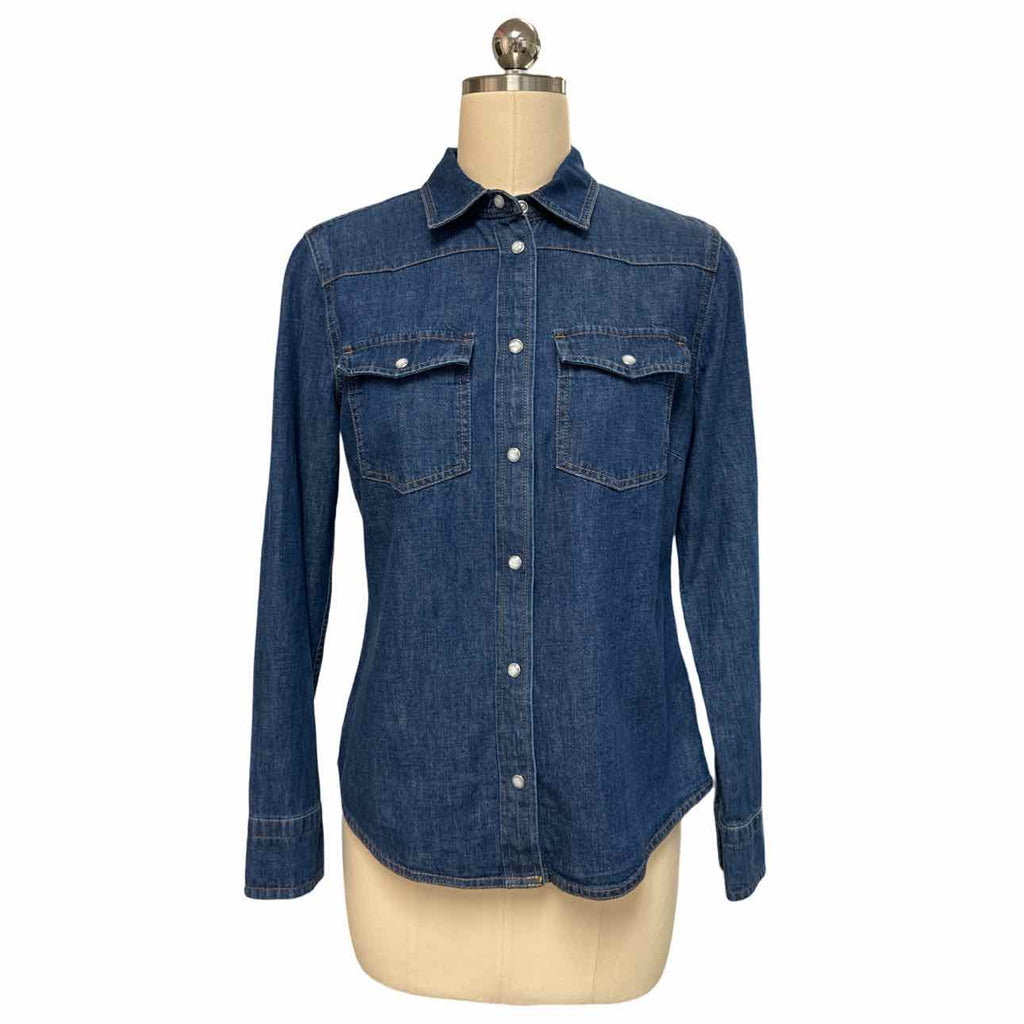 JCREW SLIM SNAP DOWN DENIM SHIRT SIZE 2