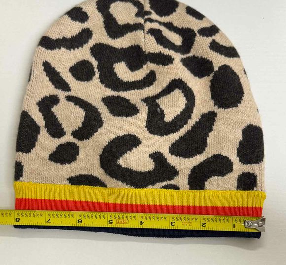 KUHL GENIUS CASHMERE BLEND BEANIE HAT IN LEOPARD PRINT