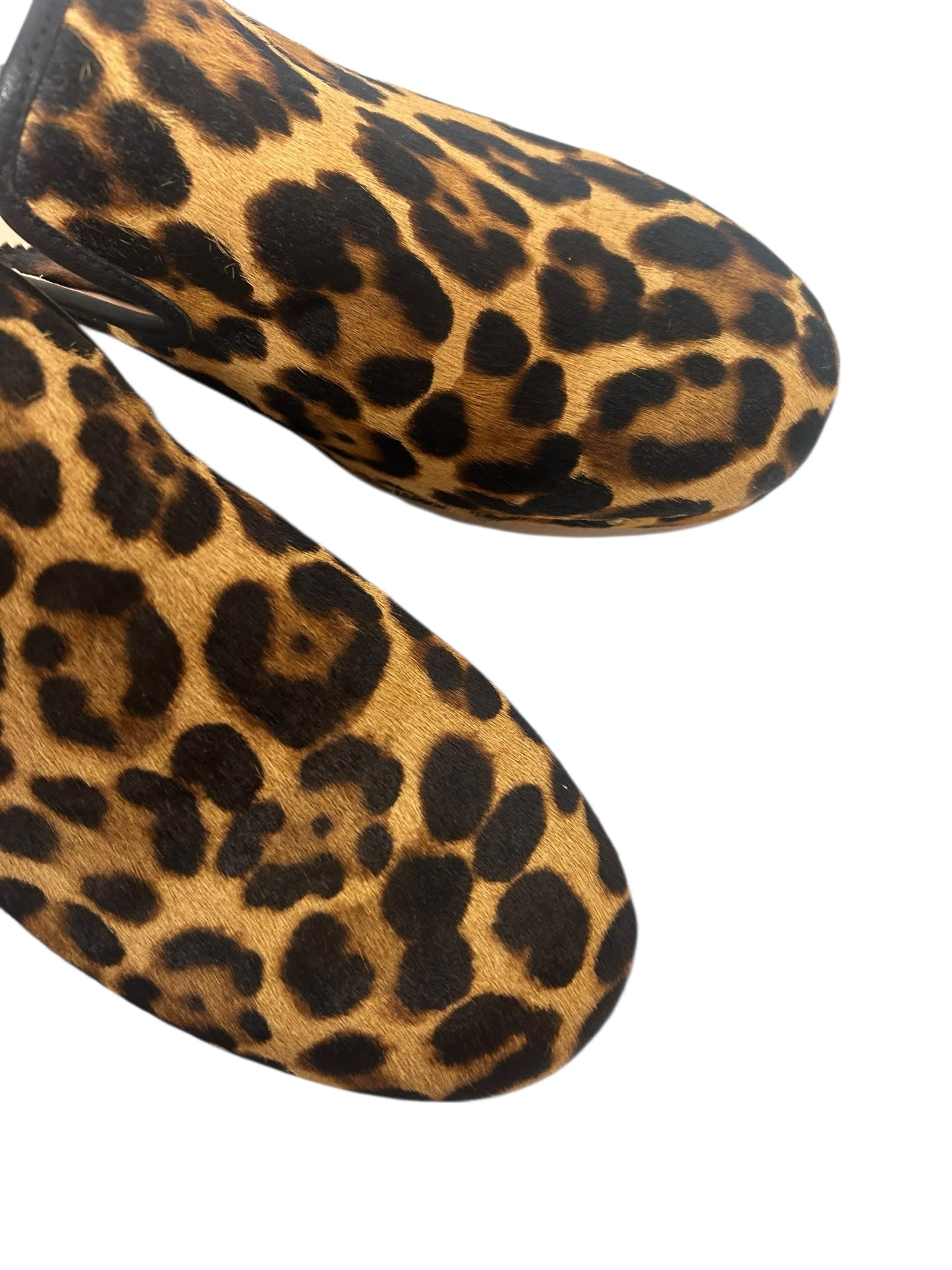 JCREW ANIMAL PRINT CALF HAIR SLIP ON CLOG SIZE 9