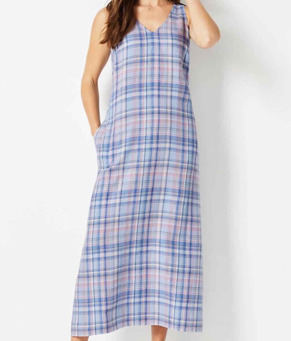 JJILL NWT LINEN PLAID MAXI SIZE: SP