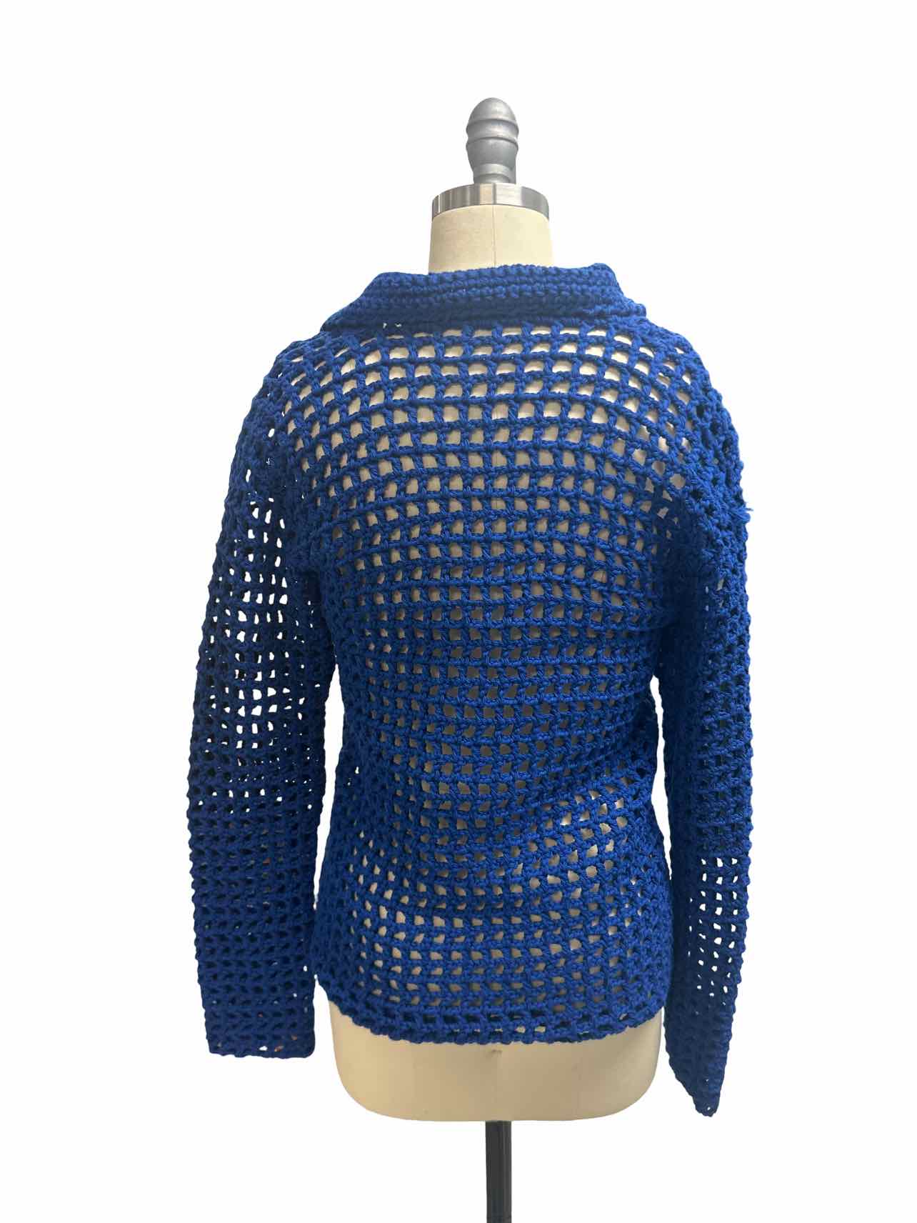 OF HANDMADE COLLARED OPEN KNIT TOP SIZE: XS