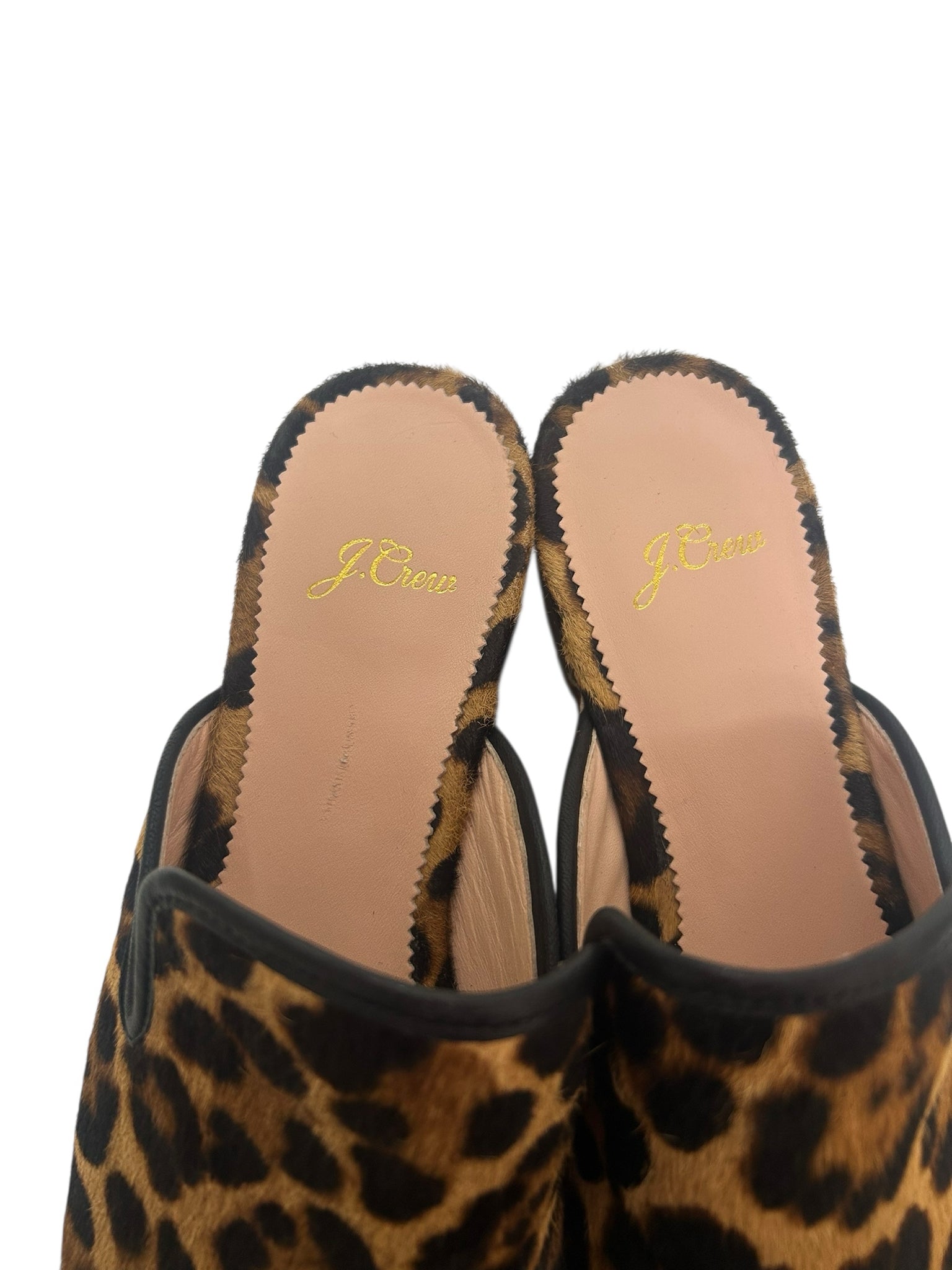 JCREW ANIMAL PRINT CALF HAIR SLIP ON CLOG SIZE 9