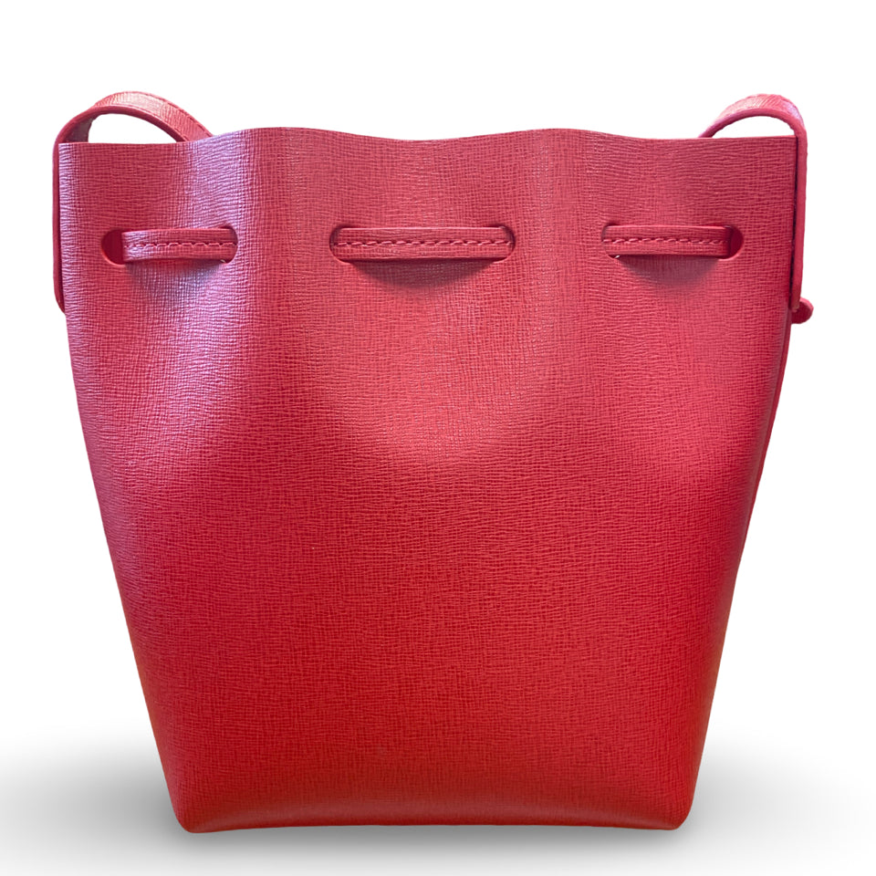 MANSUR GAVRIEL RED FLAMMA FLAME MINI BUCKET BAG