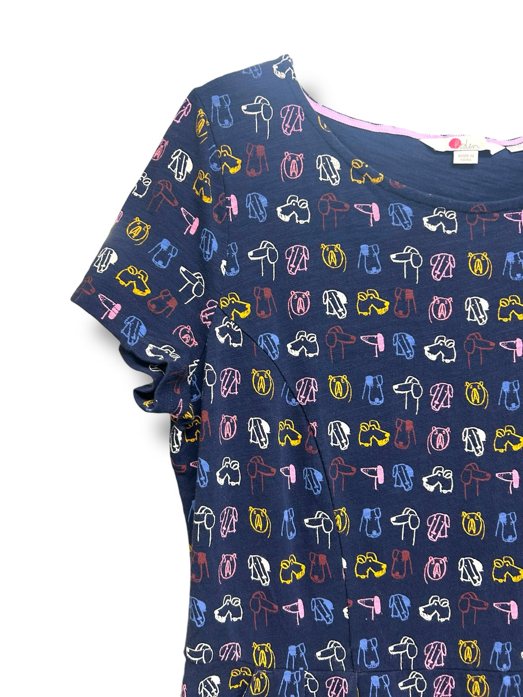 BODEN PHOEBE JERSEY TSHIRT DRESS IN RUFUS DOG PRINT SIZE 10 LONG - WEARHOUSE  CONSIGNMENT