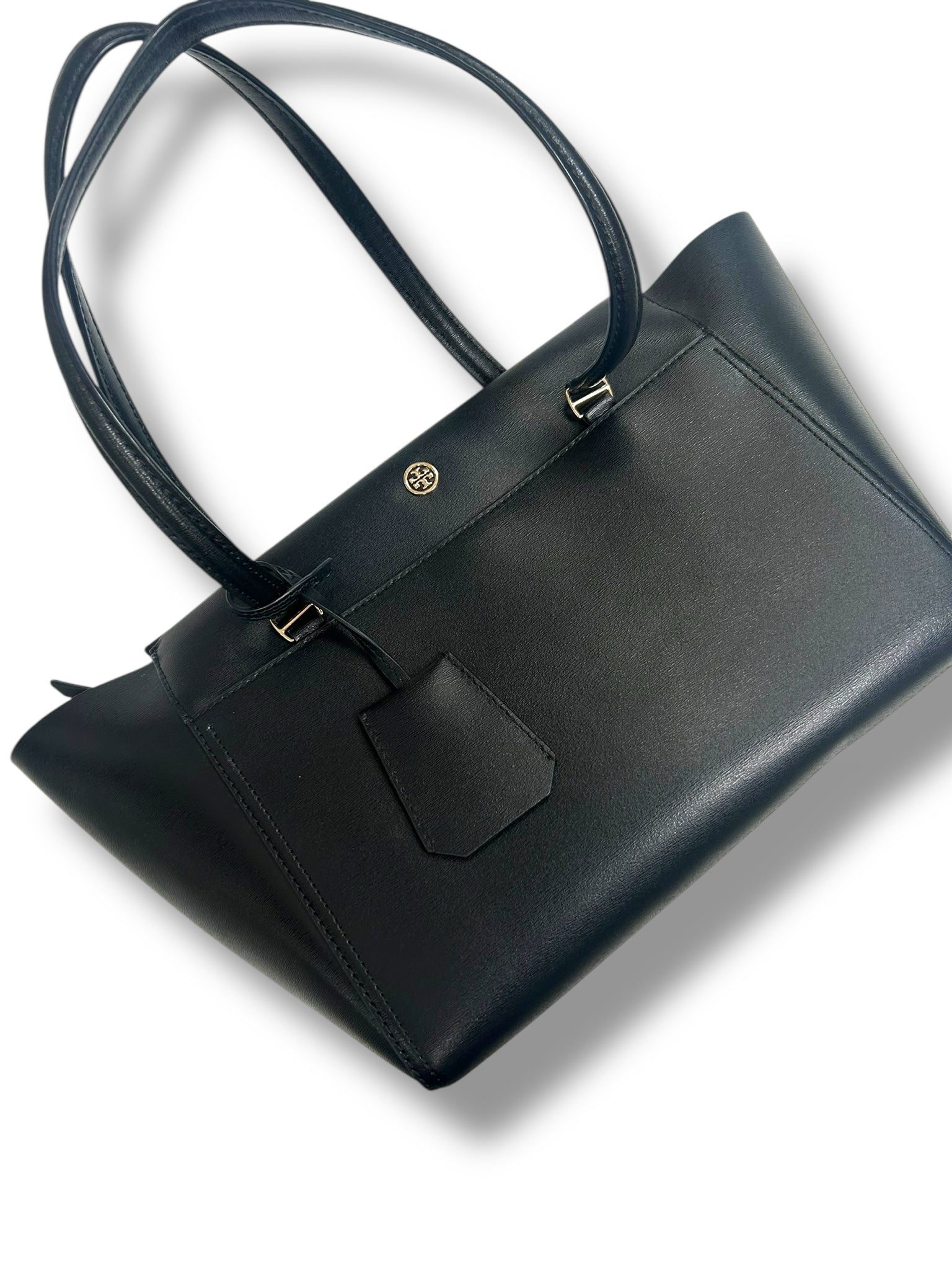 TORY BURCH BLACK LEATHER PARKER TOTE NEW WITHOUT TAGS