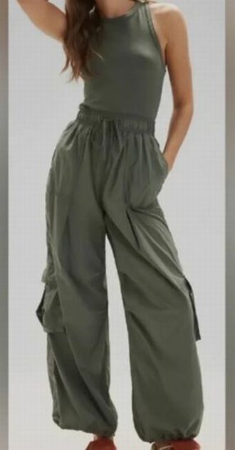 ANTHROPOLOGIE DAILY PRACTICE MESSA UTILITY CARGO JUMPSUIT GREEN SIZE XL