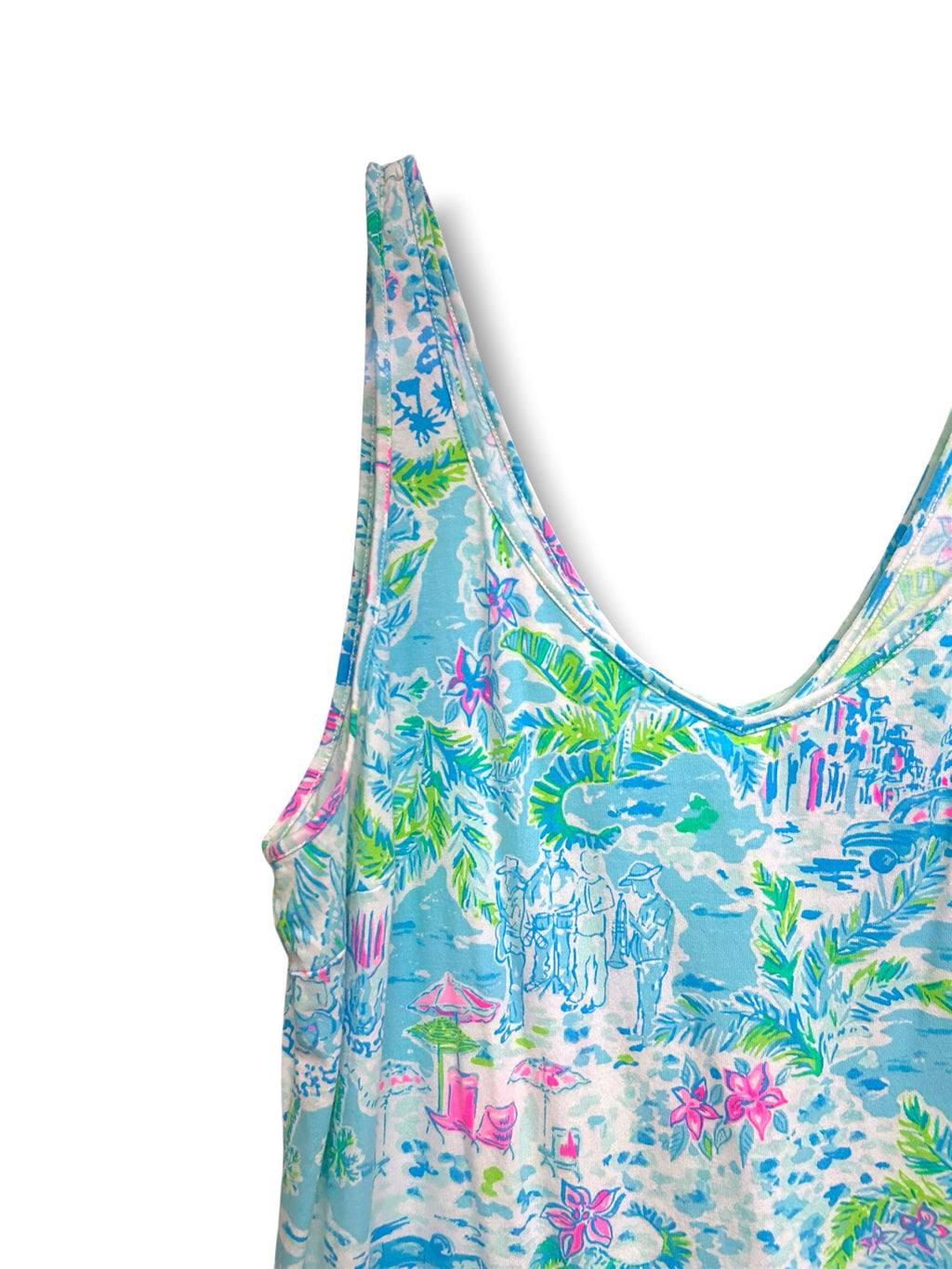 LILLY PULITZER ADRIANNA SLEEVELESS PINK/SEAFOAM V NECK MINI DRESS SIZE XL