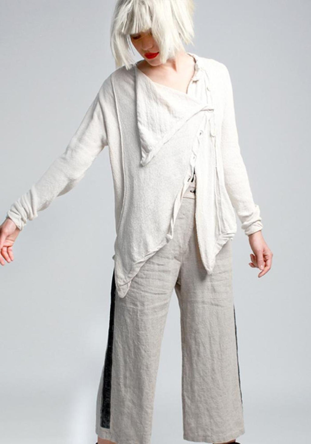 LURDES BERGADA 100% COTTON ASYMMETRIC CARDIGAN SIZE: S