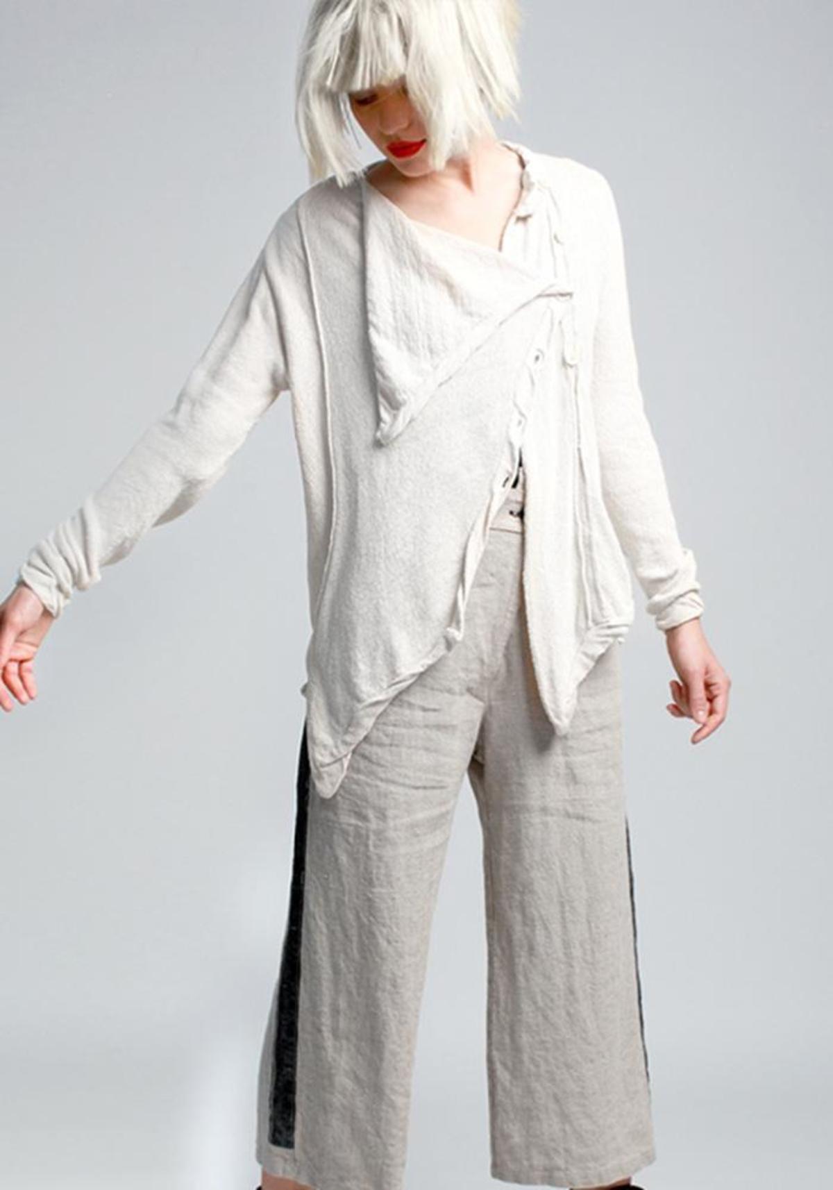 LURDES BERGADA 100% COTTON ASYMMETRIC CARDIGAN SIZE: S